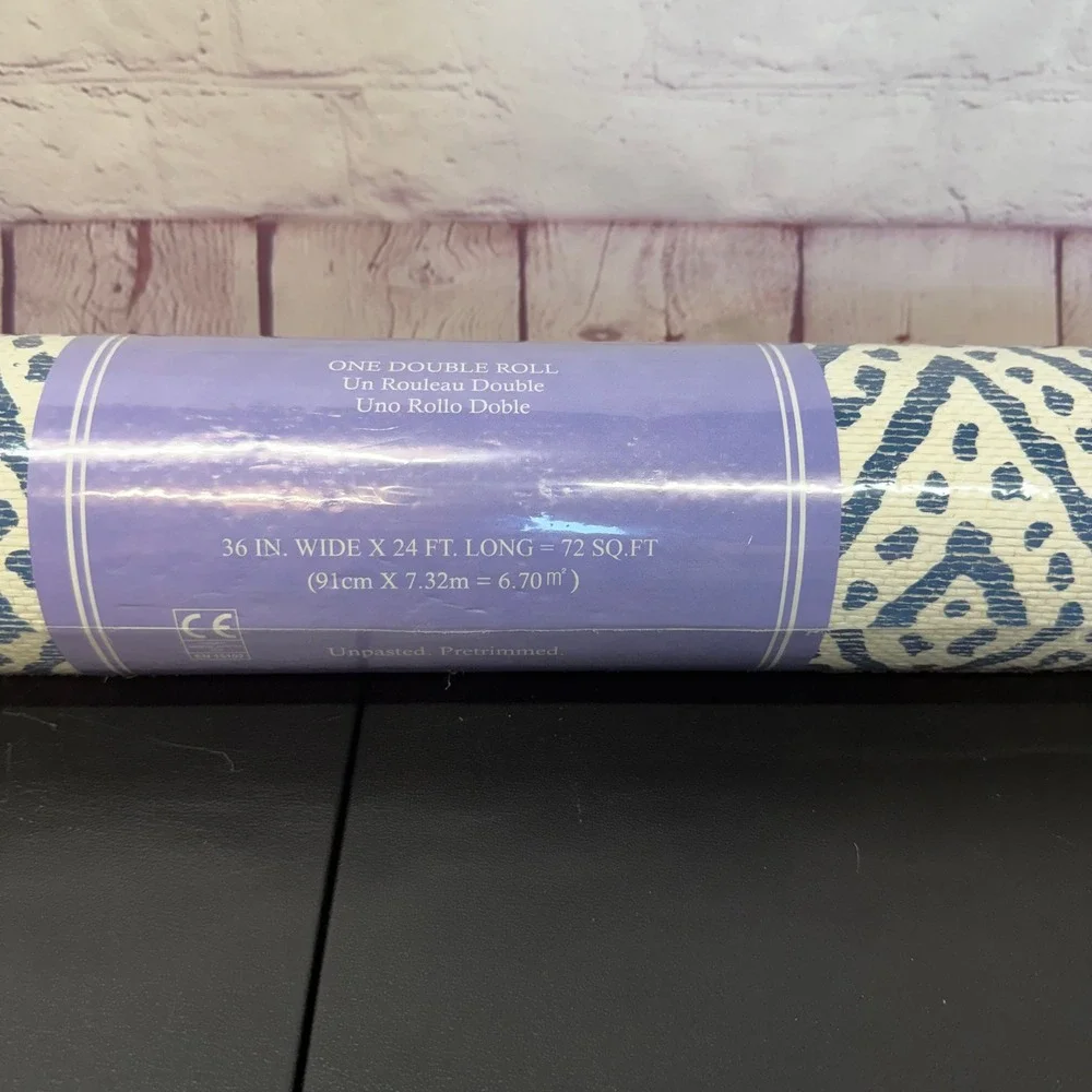 Anna French AT78766 Vero Navy Geometric Wallpaper Double Roll 72 SQ FT